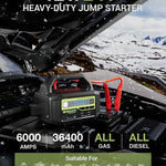 YESPER 24V/6000A piekvermogen startbooster – een alles-in-één apparaat voor het starten en opladen van voertuigen, geschikt voor auto's en vrachtwagens.