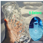 Nordic Kristallen Usb Tafellamp Slaapkamer Touch Dimmen Sfeer Diamond Nachtlampje Rose Projector Lamp Decor