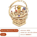 ROKR Draaiende Sterrennacht Mechanische Muziekdoos 3D Houten Puzzel Assemblage Modelbouwpakketten Speelgoed Voor Kinderen - AMK51