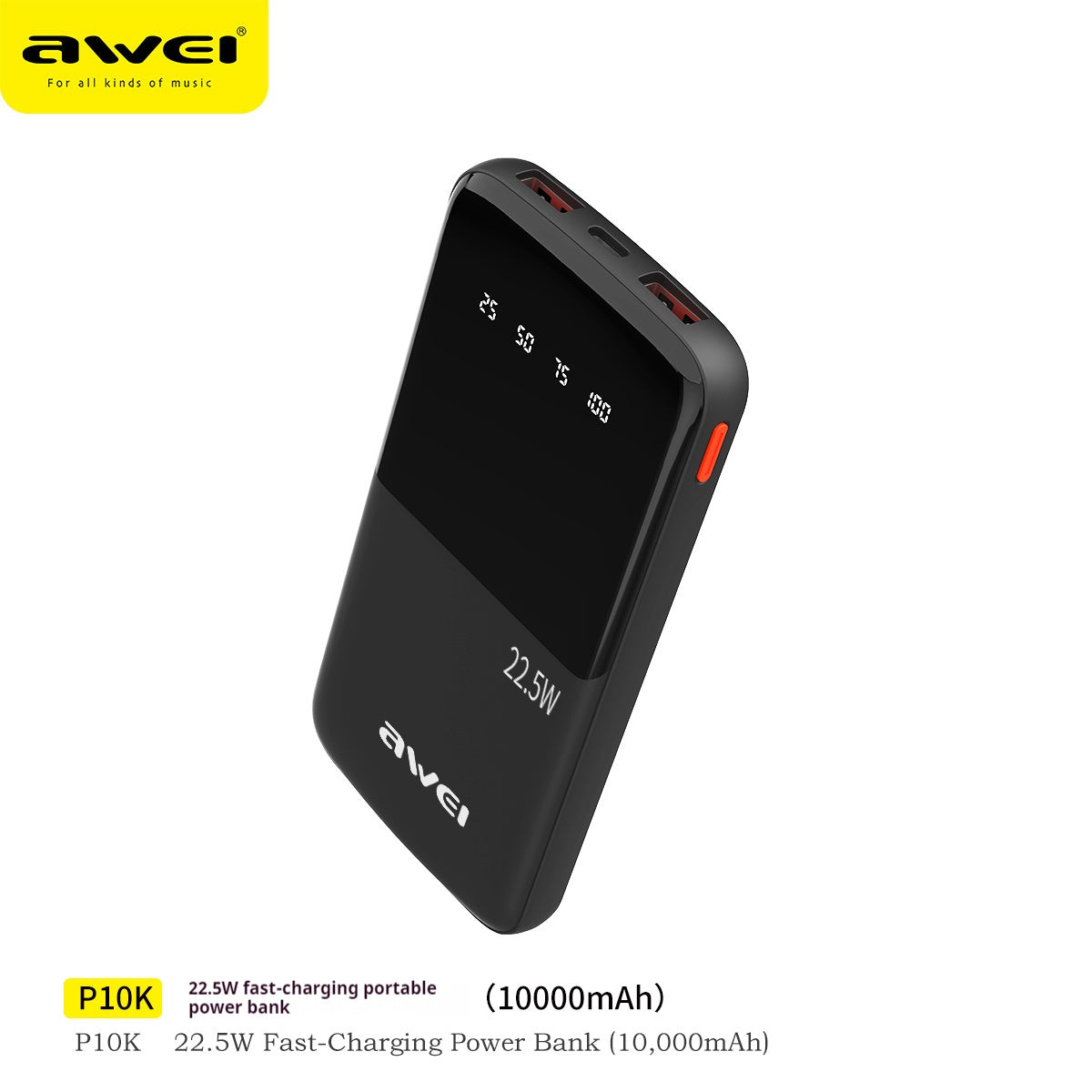 AWEI 22.5W snellaad-powerbank