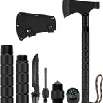 9-in-1 draagbare overlevingsbijl, multifunctioneel gereedschap voor kamperen in de jungle, bomen kappen, wandelen, noodgevallen, outdooravonturen, backpacken, bushcraft en overlevingsuitrusting in de wildernis