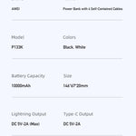 AWEI Ingebouwde bedrade intelligente powerbank met meerdere uitgangen