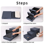 Opvouwbare hondentrap met opbergruimte - 3-laagse oprijplaat voor kleine tot middelgrote hondenrassen, Oxford-stof, geschikt voor hoge bedden en banken, hondentrap voor huisdieren, hondentrap