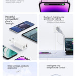 AWEI C15L Dubbele USB-oplaadkop, Lightning-kabelset 1M