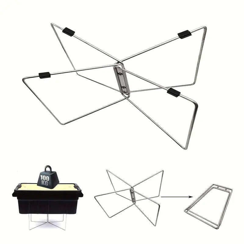 1 stuk draagbare, opvouwbare bagagedrager van roestvrij staal - snel op te zetten, vochtbestendig bagagerek voor buiten met geïsoleerde opbergbasis