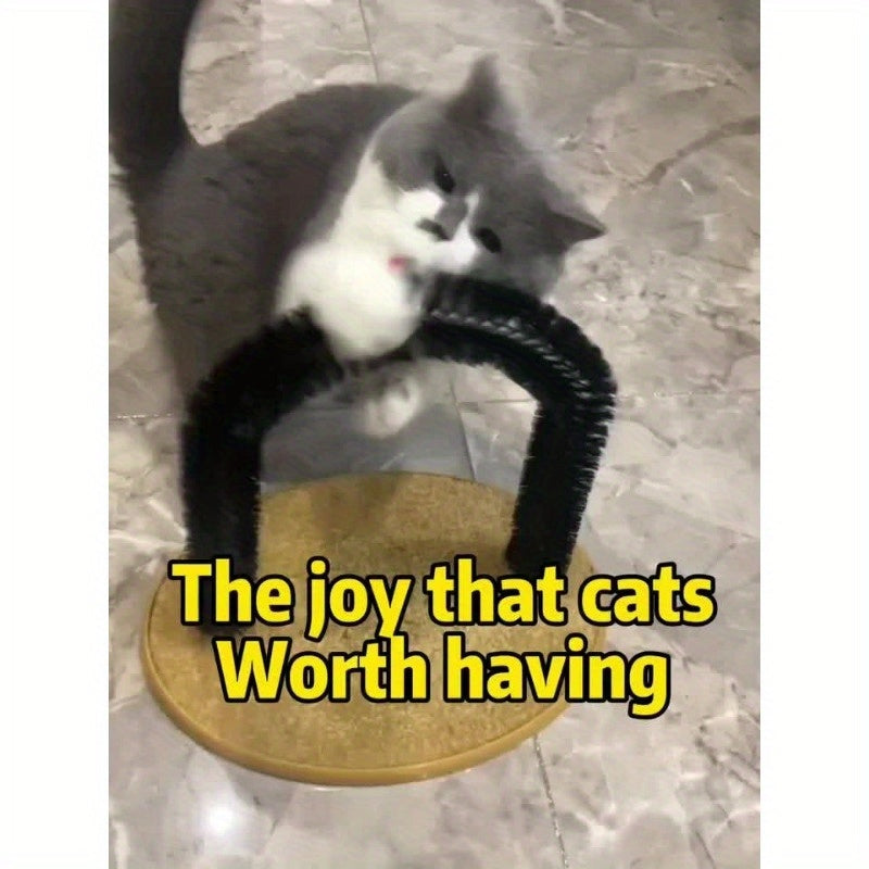 Kattenboog zelfverzorgings- en massagespeelgoed, multifunctionele kattenhaarborstel, kattenkrabspeeltje voor katten, kittens, interactieve voorziening