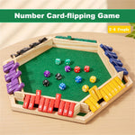 Shut The Box Dobbelspel, 6-zijdig educatief Shut The Box Wiskundespel van hout met 12 dobbelstenen voor feestjes voor volwassenen.