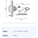AWEI Zuignaptype Eenvoudige Auto Mobiele Telefoonhouder