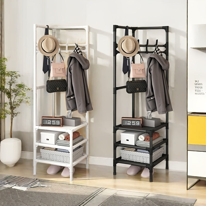 Multifunctionele kapstok in minimalistische stijl met verplaatsbare en wasbare compartimenten.