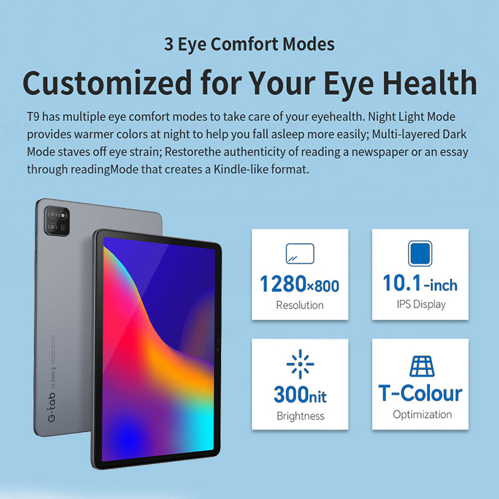 G-tab T9 Rockchip RK3562 Quad Core 3GB 3GB RAM 64GB ROM 10.1 Inch Android 14 Tablet PC Grijs