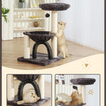 27.8 inch hoge kattentoren voor binnenkatten. Kattenmeubel met meerdere niveaus, met sisal krabpalen, pluchen zitstokken en hangende speeltjes. Grote, duurzame kattentoren, perfect cadeau voor kattenliefhebbers.