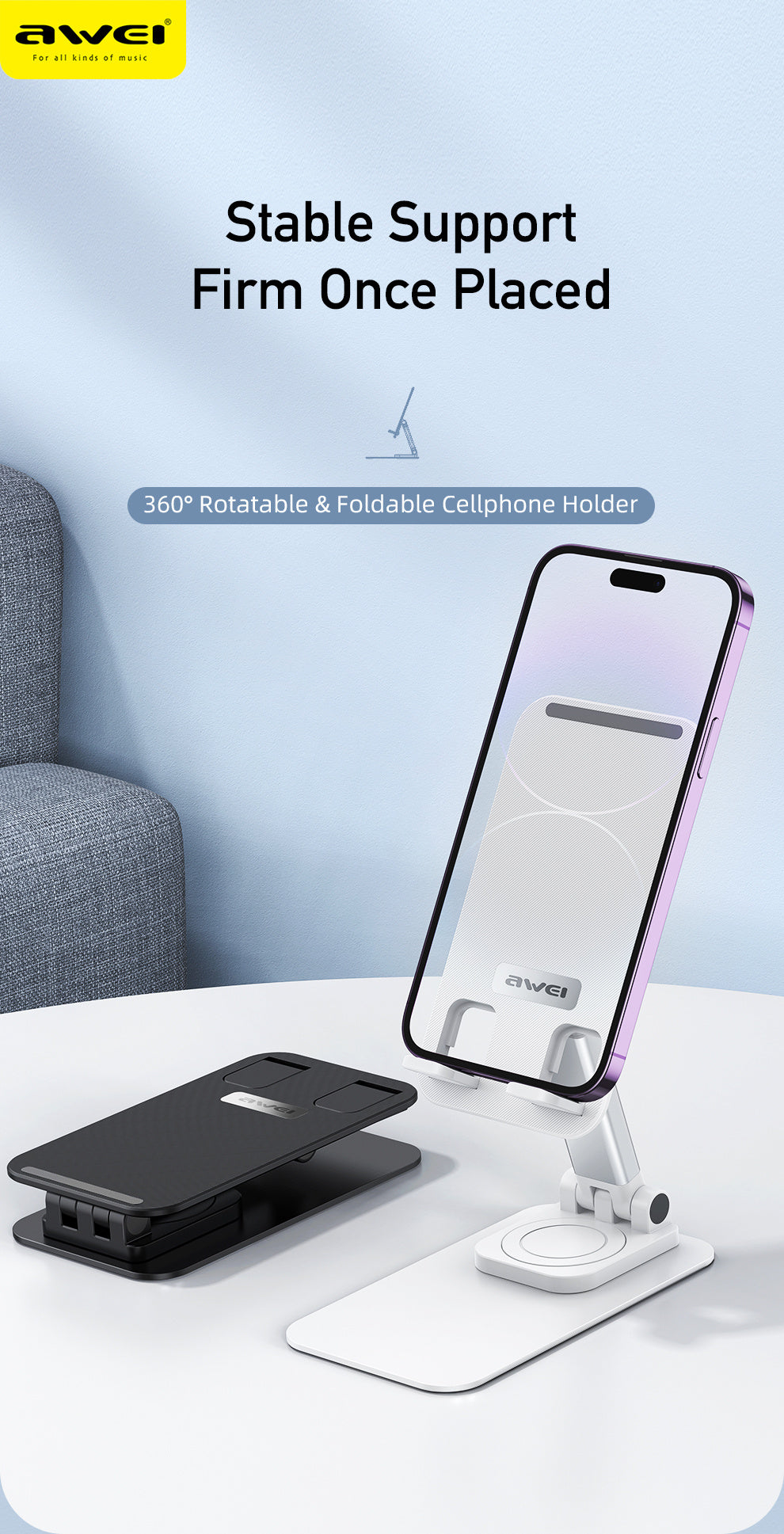 AWEI Desktop Opvouwbare Telefoonhouder