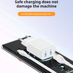 AWEI C15T Dubbele USB-Oplaadkop, Type-C-Kabelset 1M