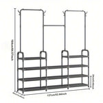 Een kapstok met multifunctionele scheidingswanden, verkrijgbaar in zwart en wit, met dubbele hanggedeeltes. Leverbaar in alle Europese landen. Neem contact op met onze klantenservice.