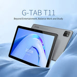 G-tab T11 Android 14 Tablet 10.1 Inch 1280&800 IPS Scherm Unisoc T606 8 Core Max 1.6GHz 8GB RAM 4GB & 4GB Uitbreiding 128GB ROM 2.4&5GHz WiFi Bluetooth 5.0 6580mAh Batterij 8MP & 13MP Camera Dual 4G