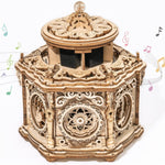 Robotime Rokr DIY mechanische muziekdoos kit 3D houten puzzeldoos voor volwassenen zelfbouwproject - Secret Garden