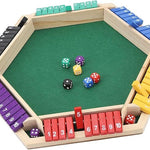 Shut The Box Dobbelspel, 6-zijdig educatief Shut The Box Wiskundespel van hout met 12 dobbelstenen voor feestjes voor volwassenen.