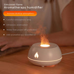 Vlammenluchtbevochtiger, aromatherapie diffuser, 7 kleuren licht, luchtbevochtiger voor thuis, 130 ml USB-kamergeur, etherische olie diffuser