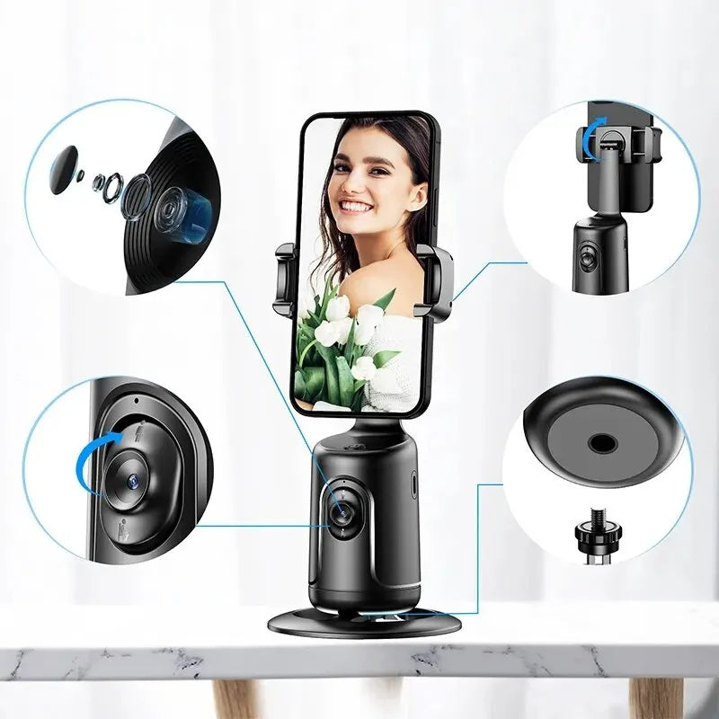 360 Auto Face Tracking Gimbal AI Smart Gimbal Face Tracking Auto Telefoonhouder Voor Smartphone Video Vlog Live Stabilisator Statief