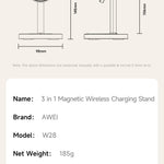 AWEI 3-in-1 multifunctionele draadloze oplader