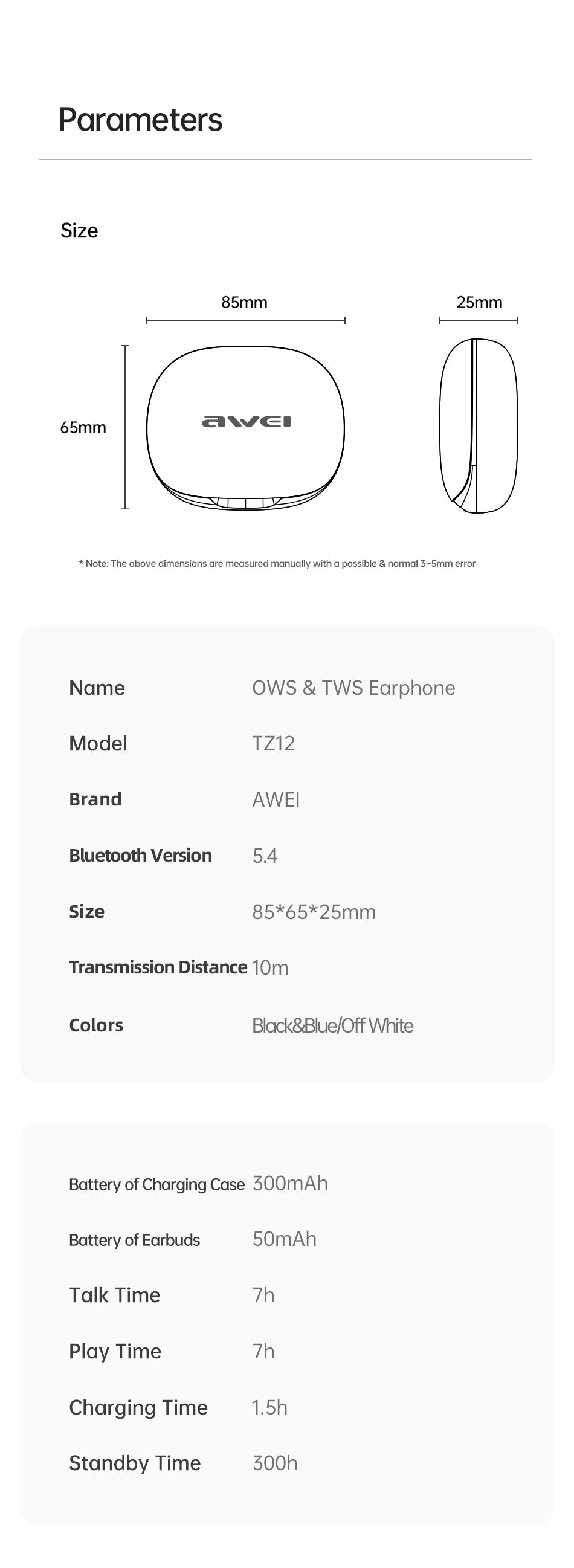 AWEI Open Motion Bluetooth-hoofdtelefoon
