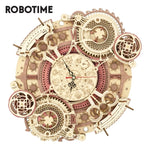 Robotime ROKR Zodiac Wandklok 3D Houten Puzzel Model Montage Speelgoed Cadeaus voor Kinderen Kinderen Tieners LC601 Ondersteuning Dropshipping