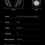 AWEI ANC Bluetooth-headset met actieve ruisonderdrukking