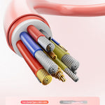 AWEI USB-A naar LIGHTNING snellaadkabel 1M en AWEI TYPE-C naar TYPE-C gevlochten kabel 60 W snellaadkabel 2M