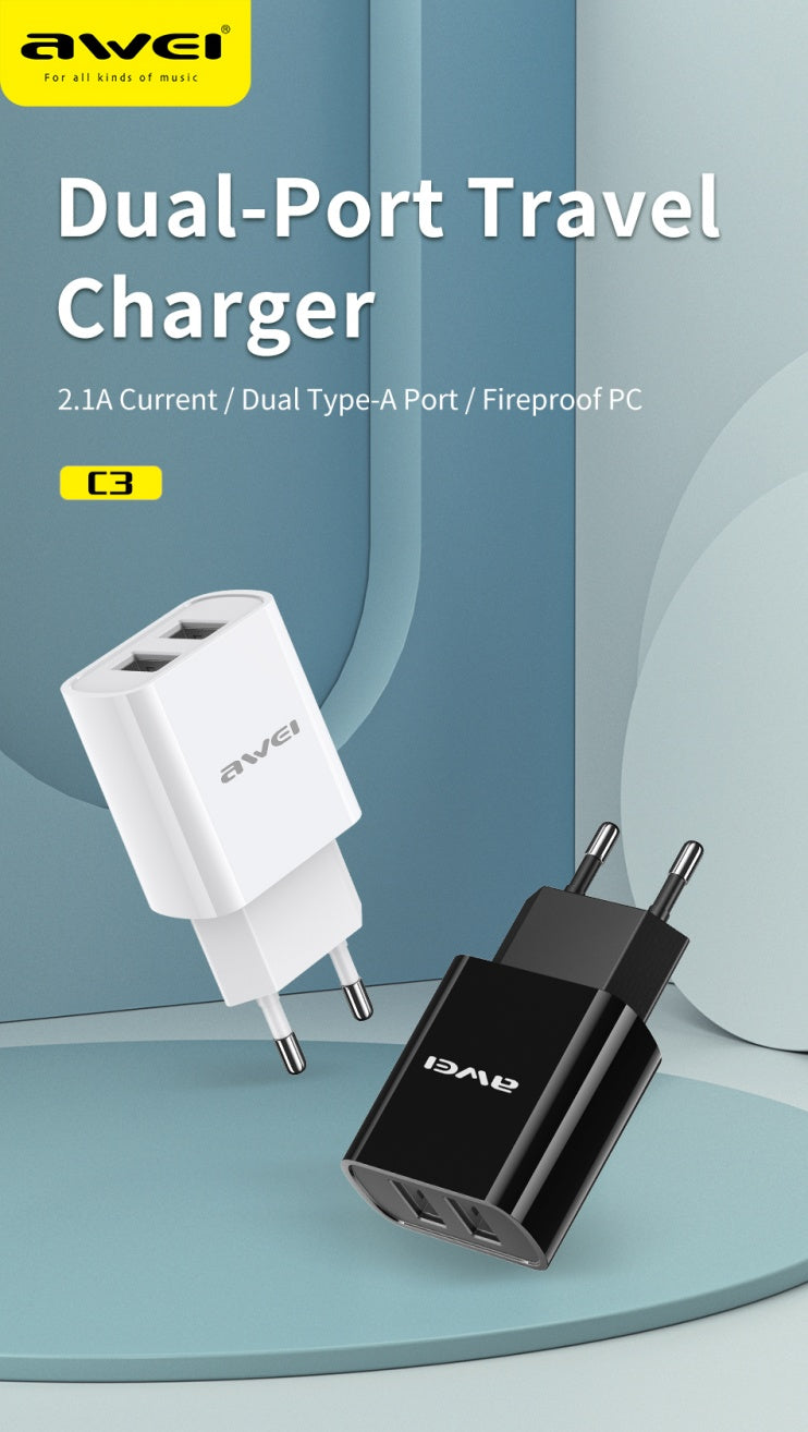 AWEI TYPE-C-kabel Kabel 1M Oplaadkop