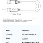 AWEI TYPE-C naar TYPE-C kabel 30 mm