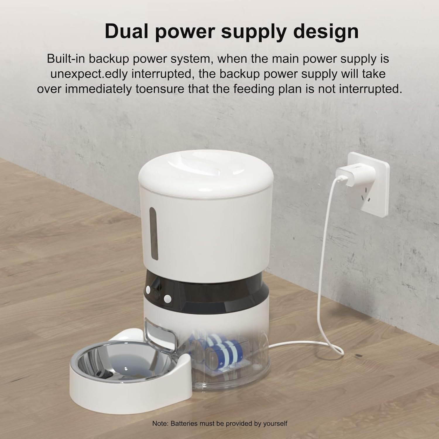 1080P HD-camera - Automatische kattenvoerbak, 4L, voerautomaat voor honden met tijdsinstelling, met behoud van versheid en een sensor voor lage voedselinname. Tot 10 maaltijden per dag, bestuurd door een slimme app.